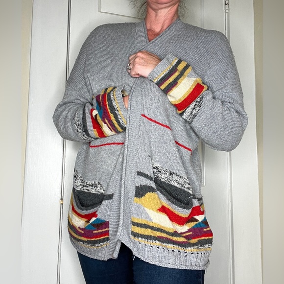 FATE by LFD Geometric Southwestern Boho Cardigan sz M - Picture 3 of 8